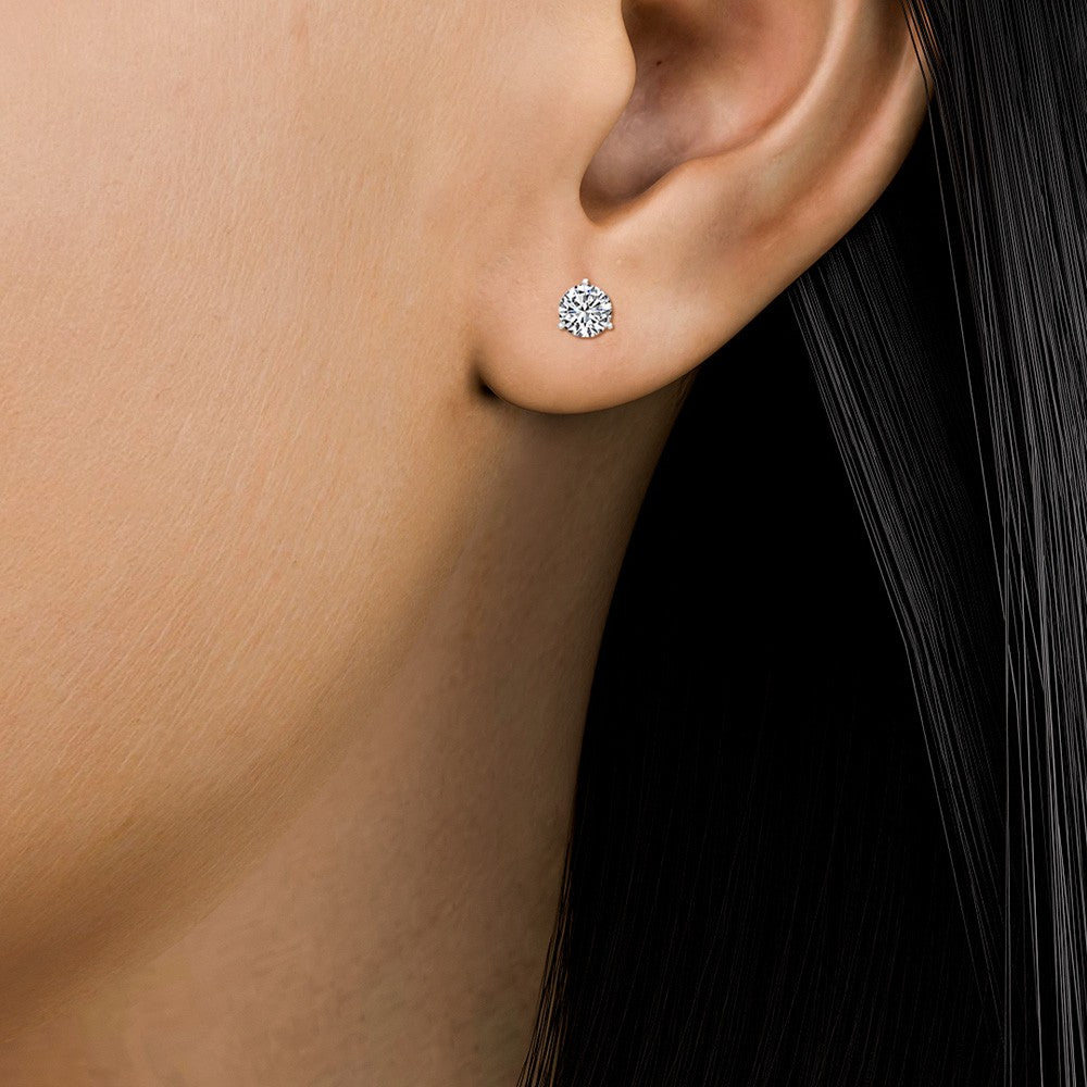 Prong Martini Lab Grown Diamond Stud Earrings