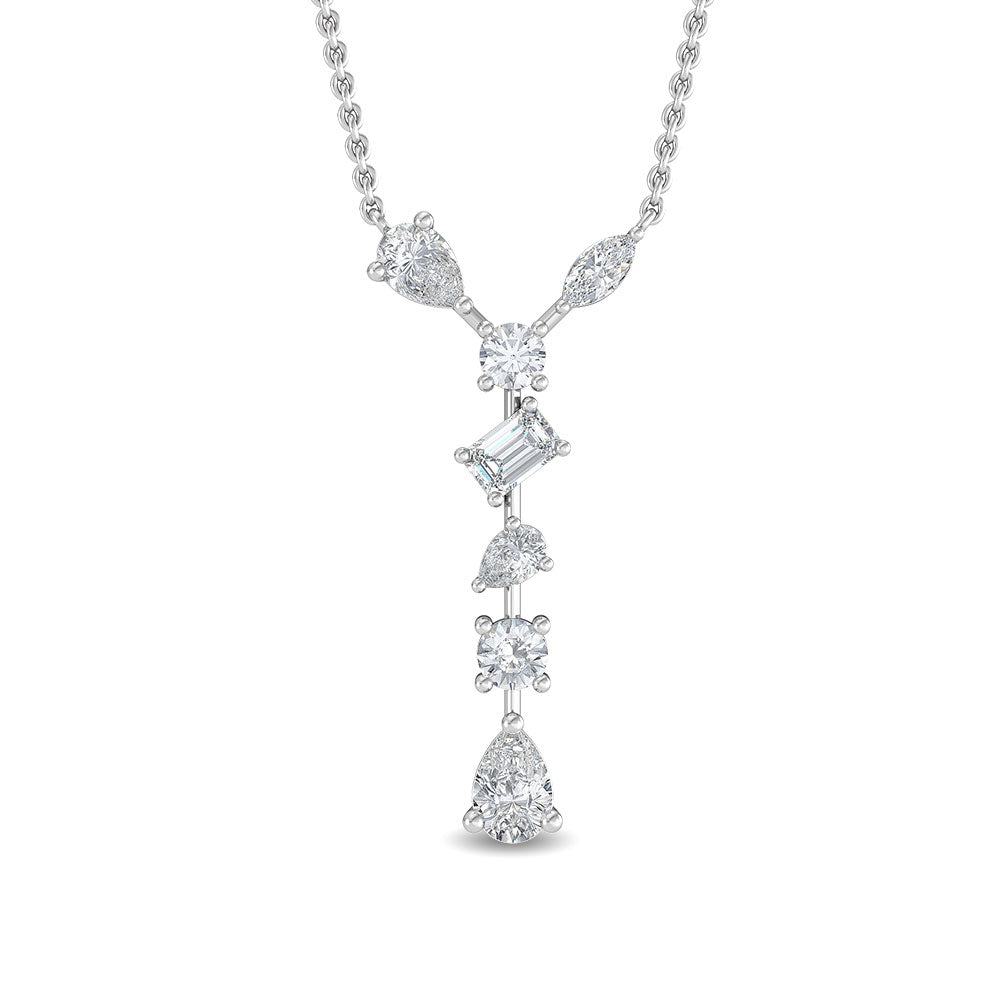 White Gold White Lab Grown Diamond Pendant