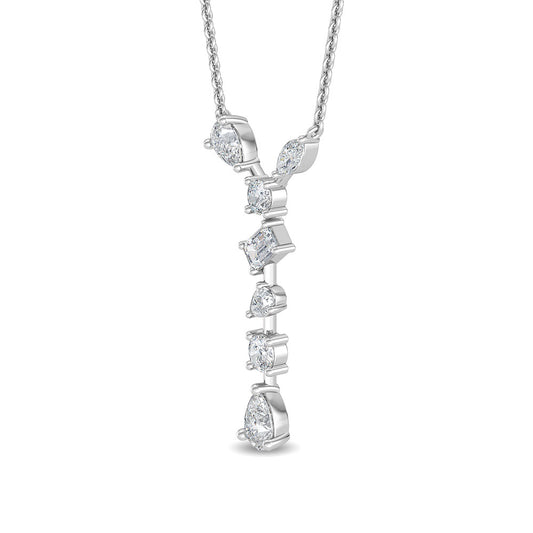 White Gold White Lab Grown Diamond Pendant