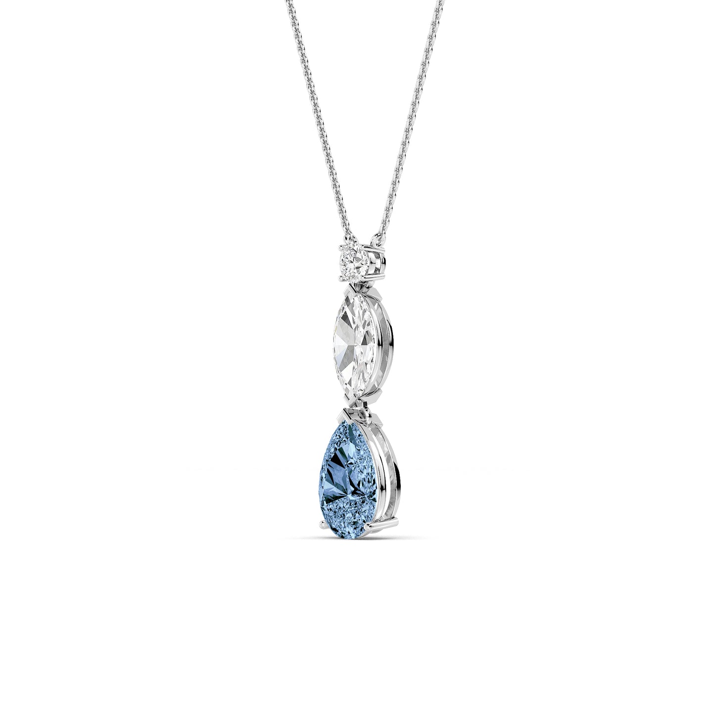 White Gold Lab Grown Diamond Fashion Pendant