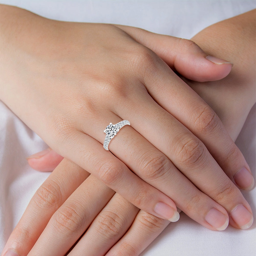 White Gold Lab Grown Diamond Ring Round